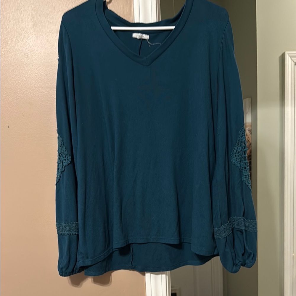 Maurices Blue Relaxed Asymmetrical Blouse
